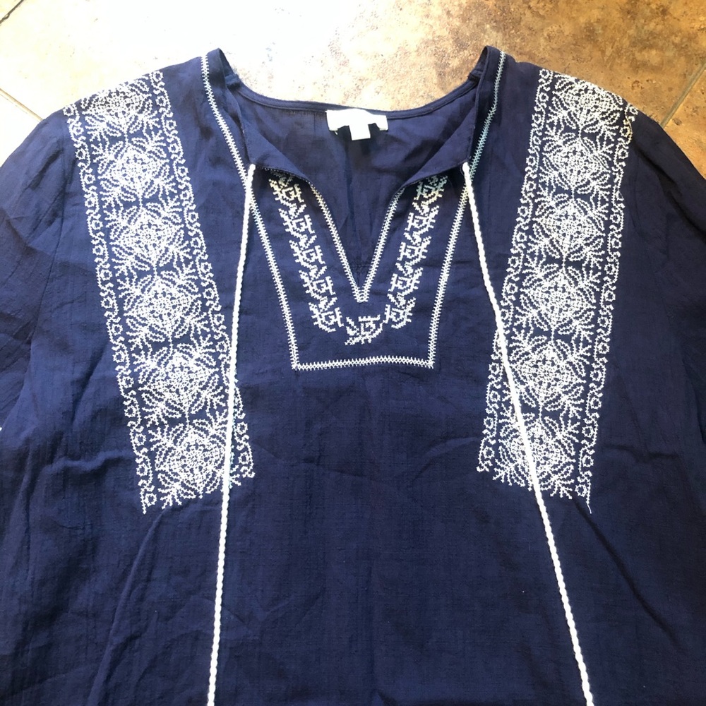 Umgee Navy Boho Long sleeve Dress Size M - Picture 3 of 7